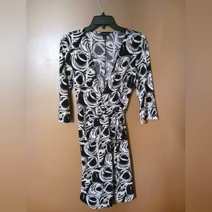 Banana Republic black print wrap dress